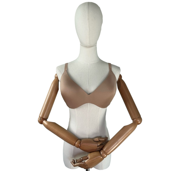 SKIMS Wireless Form Push Up Plunge Bra Clay Tan Size 40C New - Picture 5 of 15